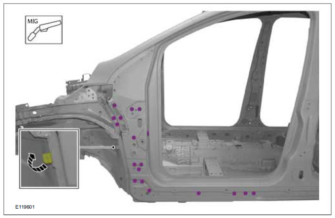 A-Pillar Outer Panel Section and Reinforcement