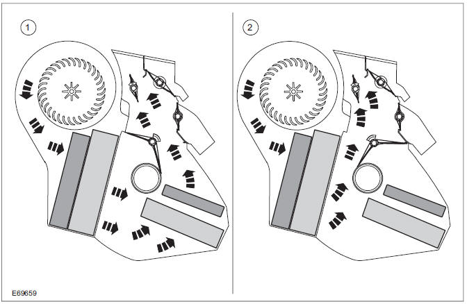 Air flow - defroster vents