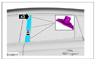 Front trim strip, rear door window